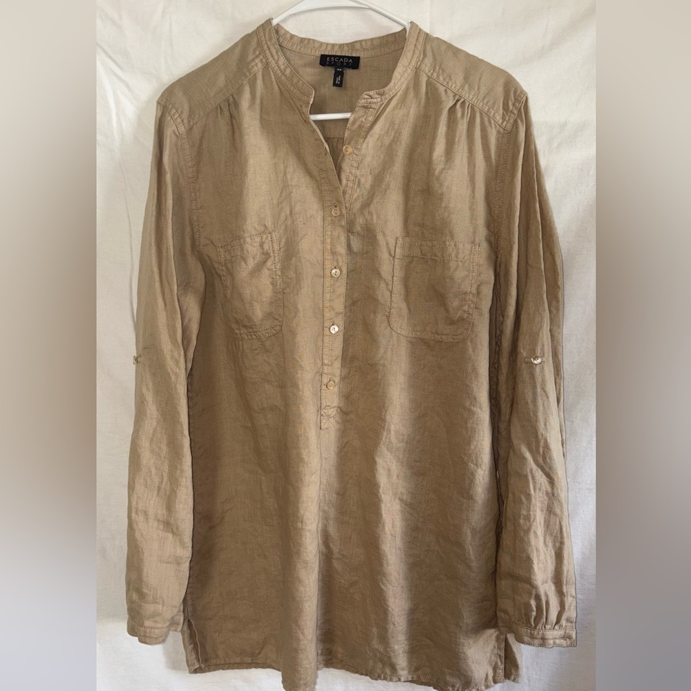 Escada Sport Tan Linen Top